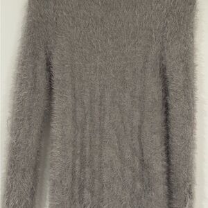 Women's Fuzzy Gray Sweater